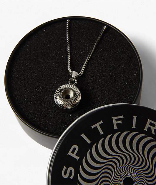 HUF x Spitfire Pendant 22" Silver Necklace