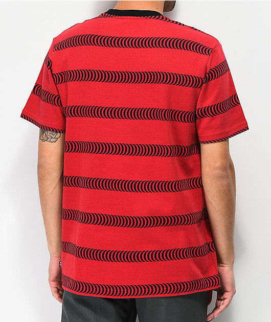 HUF x Spitfire Striped Red Knit T-Shirt