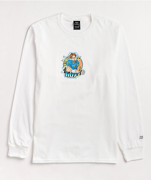 ★米国発*HUF×Street Fighter*新作*チュンリー長袖Tシャツ★ HUF x Street Fighter Chun-Li White Long Sleeve T-Shirt | Zumiez