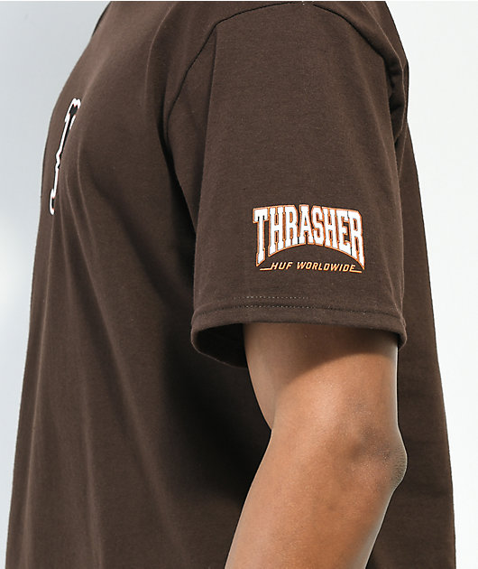 HUF x THRASHER Sunnydale Brown T-Shirt