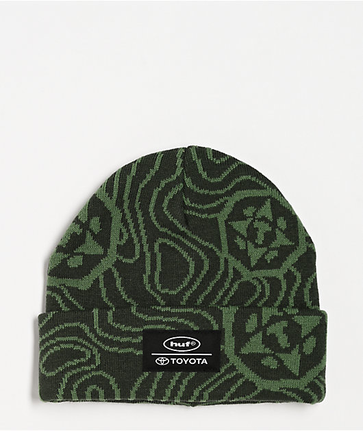 HUF x Toyota Topography Green Beanie | Zumiez