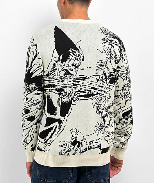 HUF x X-Men Showdown Black & White Sweater