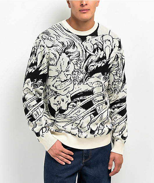 HUF x X-Men Showdown Black & White Sweater