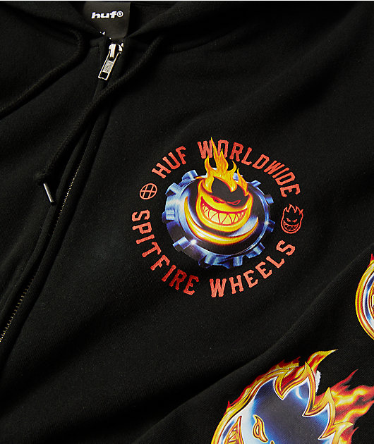HUFx Spitfire Chrome Bighead Black Zip Hoodie
