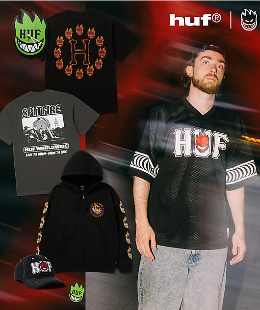 HUFx Spitfire Endzone Black Football Jersey