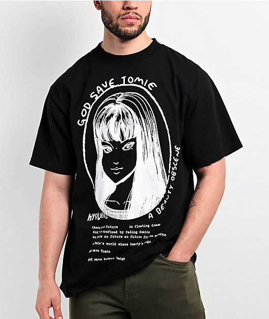 HYPLAND x Junji Ito God Save Tomie Black T-Shirt | Zumiez