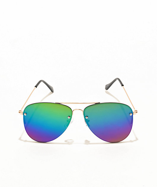 Half Rim Rainbow Pilot Sunglasses