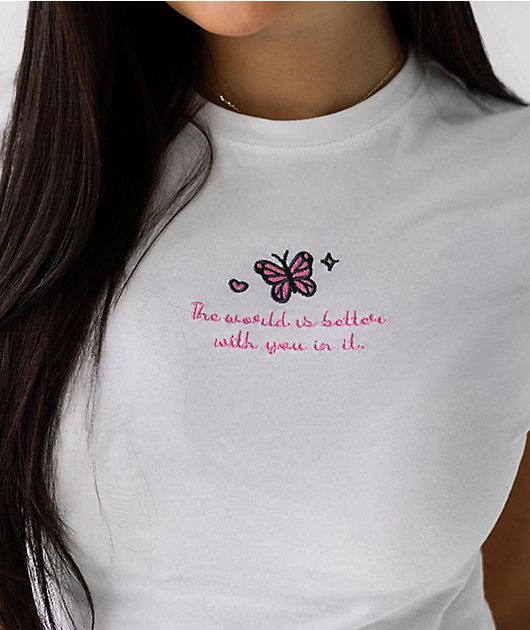 Happy Camp3r Butterfly Baby White T-Shirt