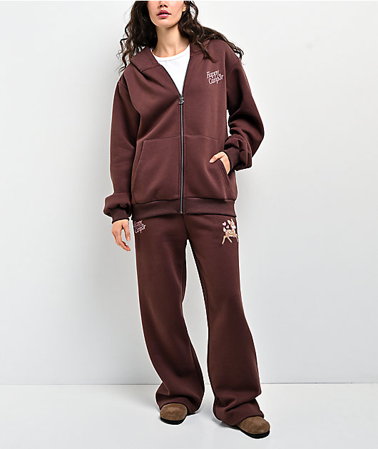 Happy Camp3r Fawn Love Brown Sweatpants