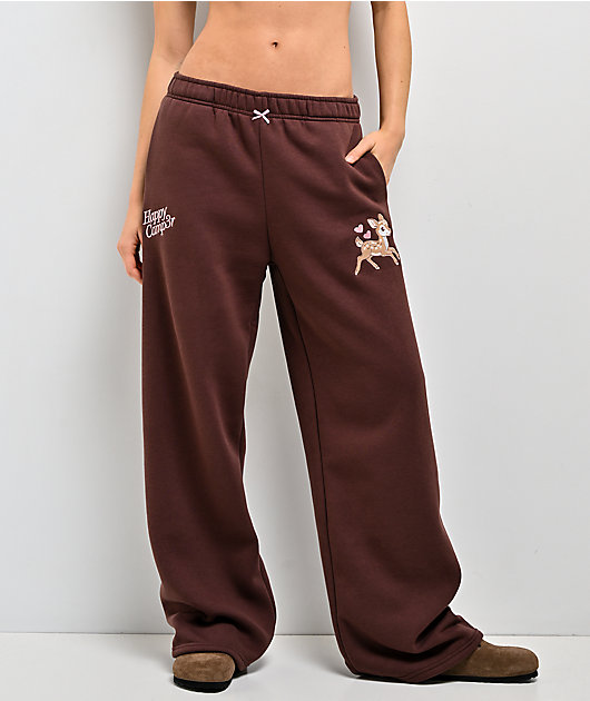 Happy Camp3r Fawn Love Brown Sweatpants