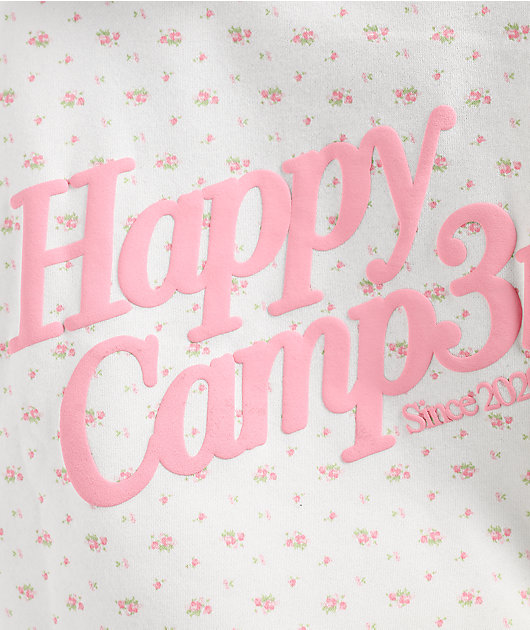Happy Camp3r Garden Confetti Puff Core White Hoodie