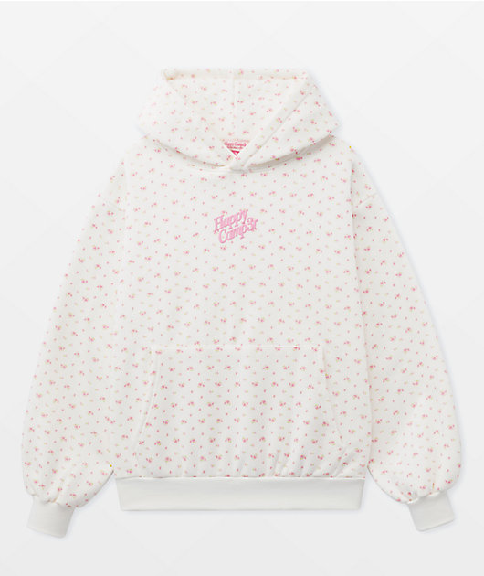 Happy Camp3r Garden Confetti Puff Core White Hoodie