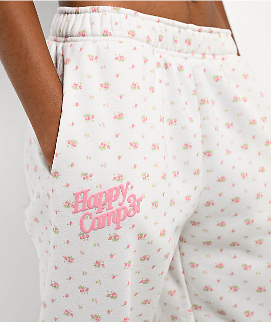 Happy Camp3r Garden Confetti White Sweatpants