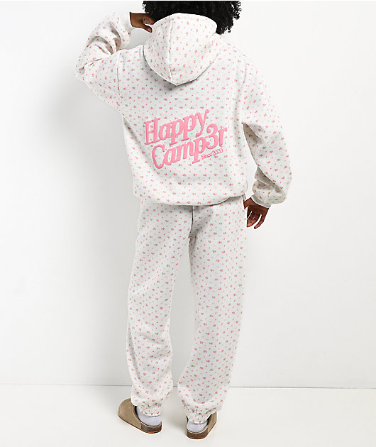 Happy Camp3r Garden Confetti White Sweatpants