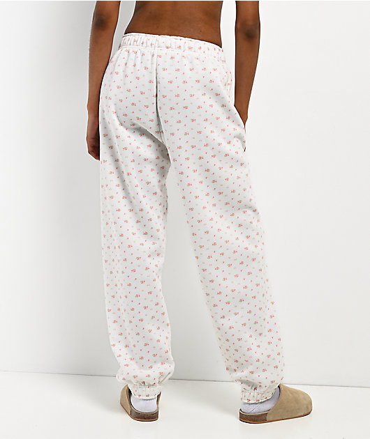 Happy Camp3r Garden Confetti White Sweatpants