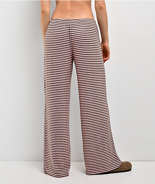 Happy Camp3r Liz Milk & Mocha Stripe Lounge Pants