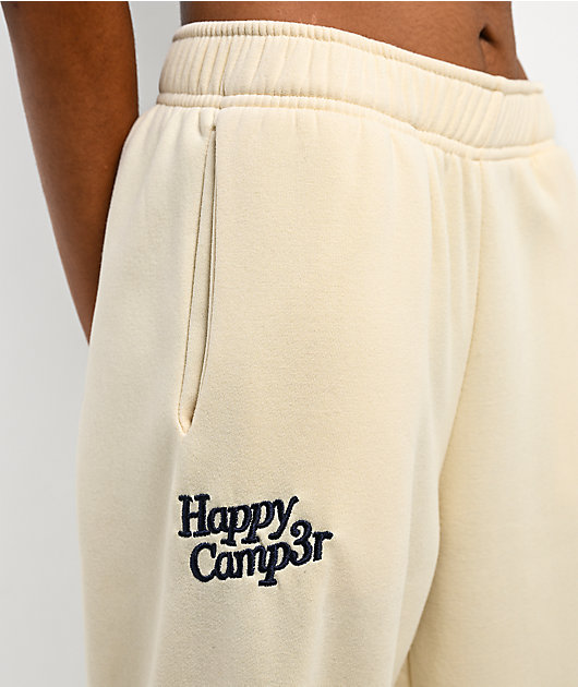 Happy Camp3r The World Is Better Cream Sweatpants
