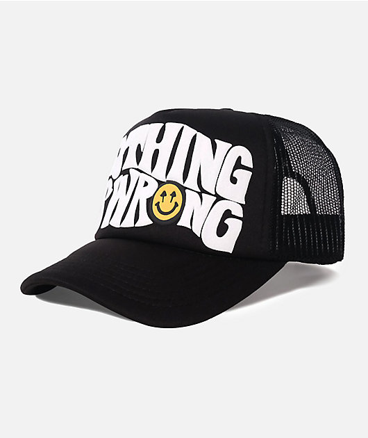 Happy Caps Nothing Is Wrong Black Trucker Hat