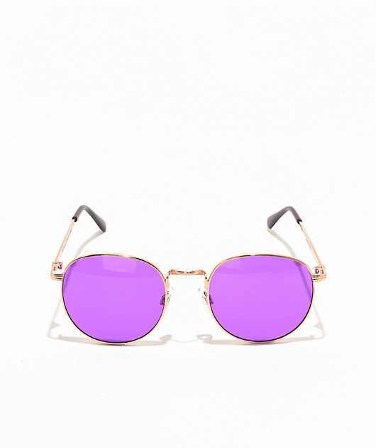 Happy Hour HoliDaze Gold & Purple Sunglasses