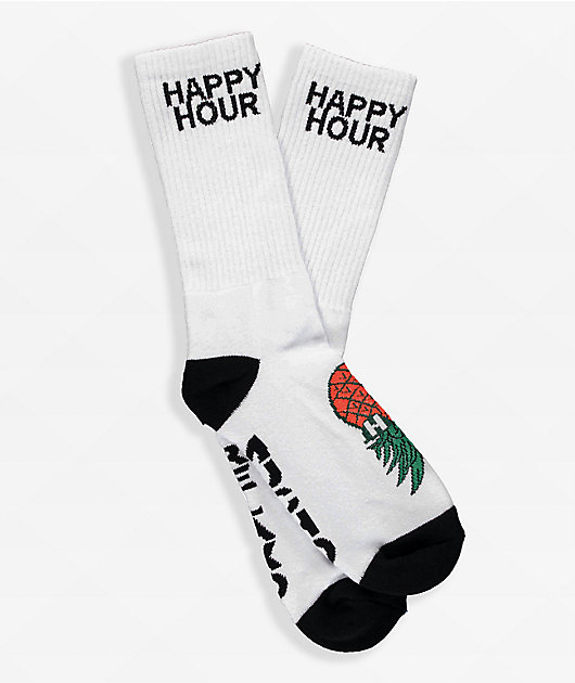 Happy Hour Mucho Relaxo White Crew Socks