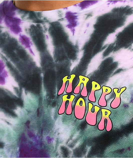 Happy Hour Trip Out Purple Tie-Dye T-Shirt