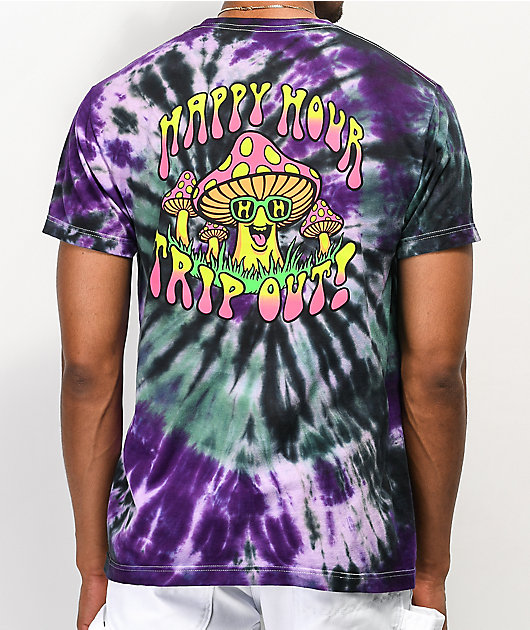 Happy Hour Trip Out Purple Tie-Dye T-Shirt