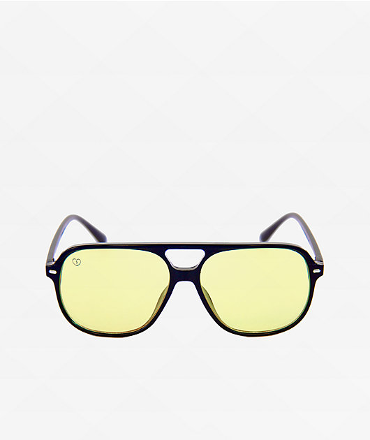 Happy Hour x Wenzday The Dukes Black & Yellow Sunglasses
