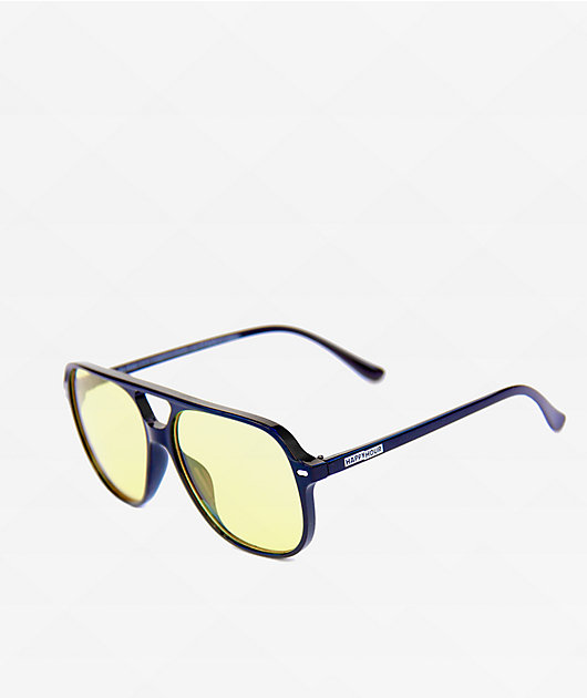 Happy Hour x Wenzday The Dukes Black & Yellow Sunglasses | Zumiez