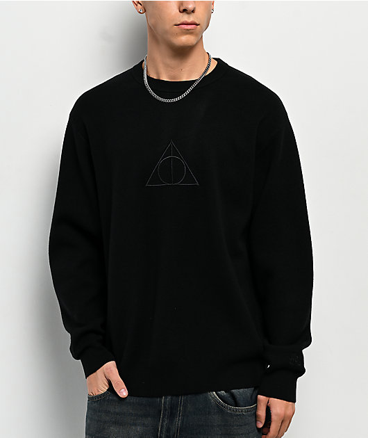 ミュージシャン HARRY POTTER X WELCOME Harry Potter x Welcome Deathly Hallows Black Sweater | Zumiez