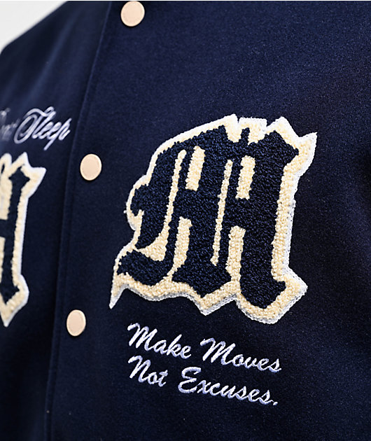 Hasta Muerte Legends Navy & Cream Letterman Jacket | Zumiez