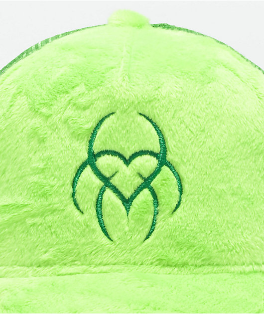 Hazheart Logo Green Fuzzy Trucker Hat | Zumiez display picture 2