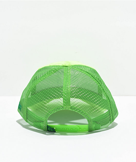Hazheart Logo Green Fuzzy Trucker Hat | Zumiez display picture 1