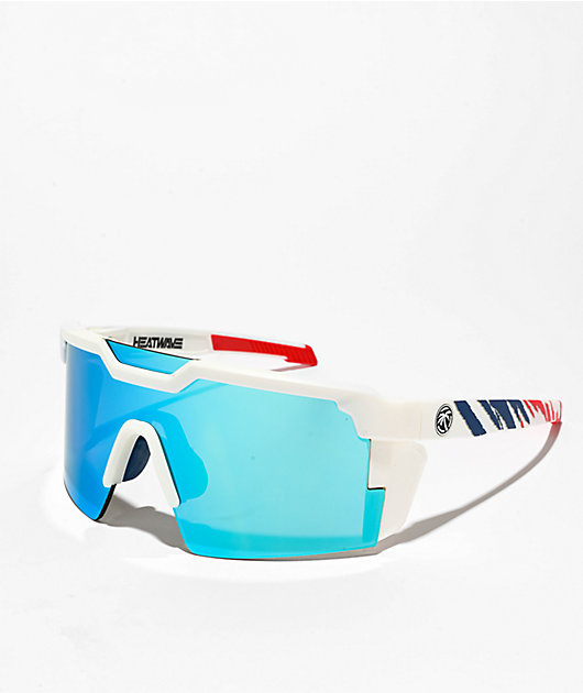 Heat Wave Future Tech Fire Blade White Sunglasses | Zumiez