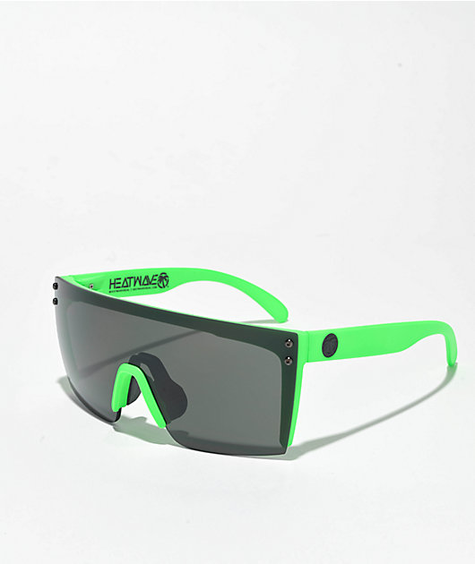 Heat Wave Lazer Face Moto Green Black Sunglasses Zumiez