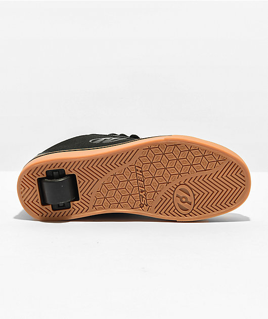 Heelys Kids Racer Mid Black & Gum Shoes
