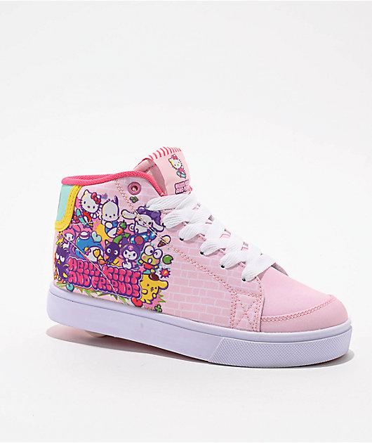 Heelys x Hello Kitty Kids Pro Midigi Pink & White Shoes | Zumiez