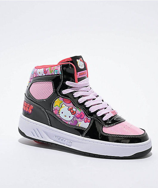 black and pink high tops