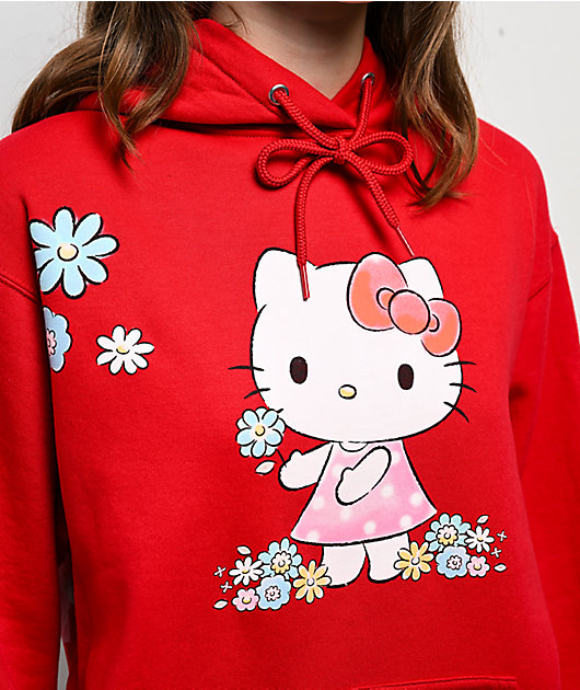 Hello Kitty® & Friends | A.LAB Hello Kitty® Pink Ribbon Red Hoodie | Zumiez
