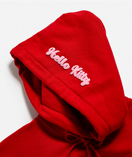 Hello Kitty® & Friends | A.LAB Hello Kitty® Pink Ribbon Red Hoodie | Zumiez