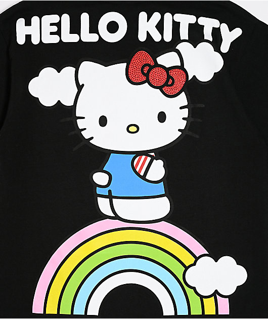 Hello Kitty® & Friends | A.LAB Hello Kitty Over The Rainbow Black T-Shirt