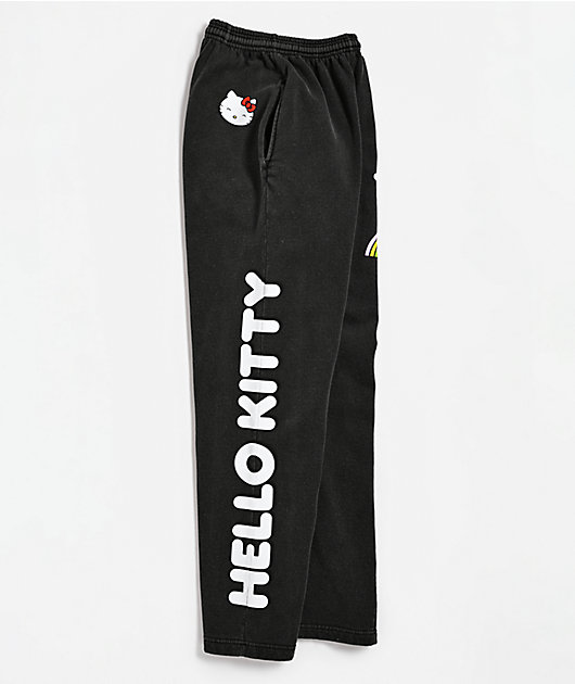Hello Kitty® & Friends | A.LAB Hello Kitty Over The Rainbow Black Wash Sweatpants
