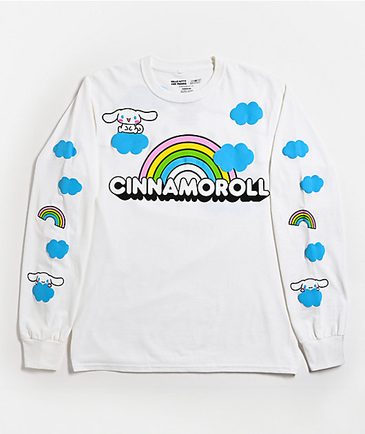 Hello Kitty® and Friends | A.LAB Cinnamoroll™ Over The Rainbow White Long Sleeve T-Shirt