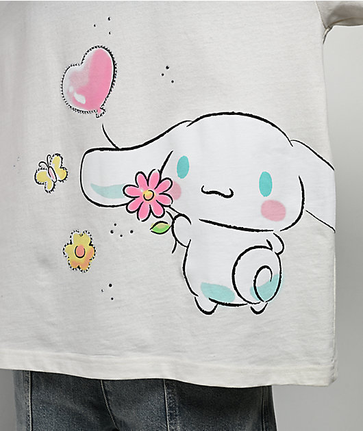 Hello Kitty® and Friends | A.LAB Cinnamoroll™ Pink Ribbon White T-Shirt