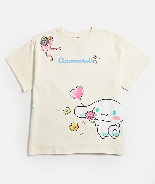 Hello Kitty® and Friends | A.LAB Cinnamoroll™ Pink Ribbon White T-Shirt