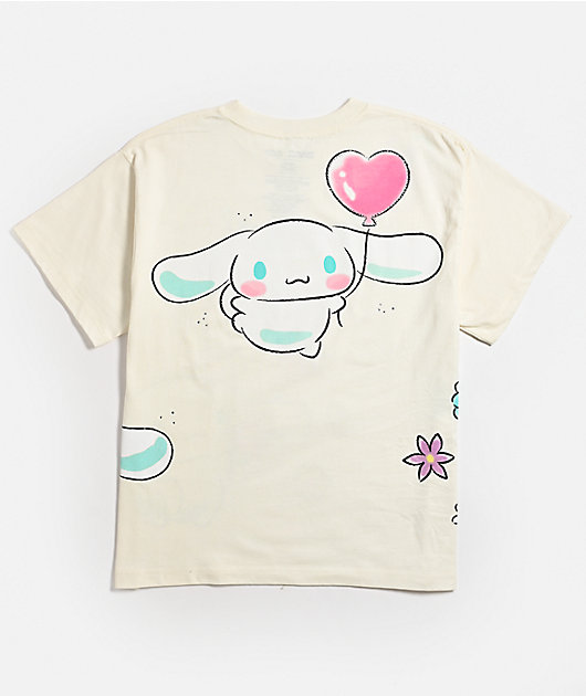 Hello Kitty® and Friends | A.LAB Cinnamoroll™ Pink Ribbon White T-Shirt