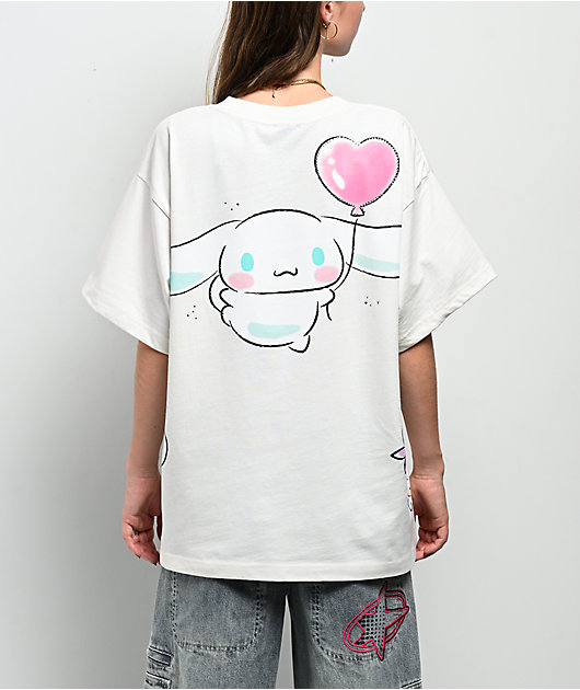 Hello Kitty® and Friends | A.LAB Cinnamoroll™ Pink Ribbon White T-Shirt