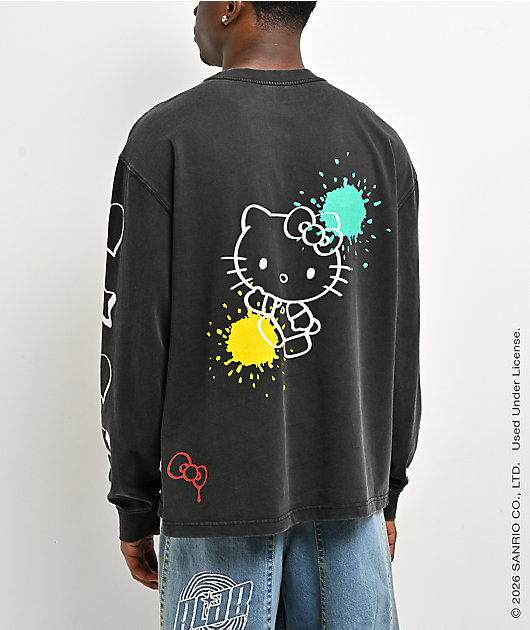 Hello Kitty® and Friends | A.LAB Hello Kitty® Tokyo Skate Black Wash Long Sleeve T-Shirt