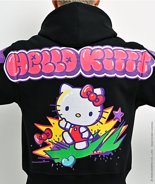 Hello Kitty® and Friends | A.LAB Hello Kitty® Tokyo Skate Black Zip Hoodie