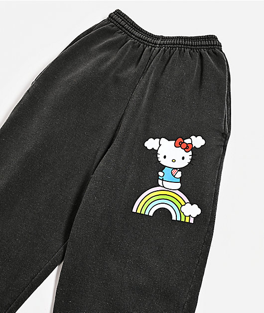 Hello Kitty® and Friends | A.LAB Hello Kitty Over The Rainbow Black Wash Sweatpants