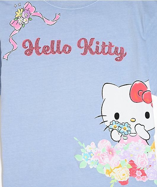 Hello Kitty® and Friends | A.LAB Hello Kitty Pink Ribbon Blue T-Shirt